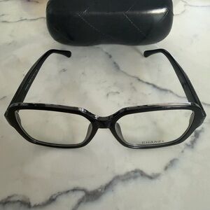 CHANEL Black Rectangular Optical Glasses